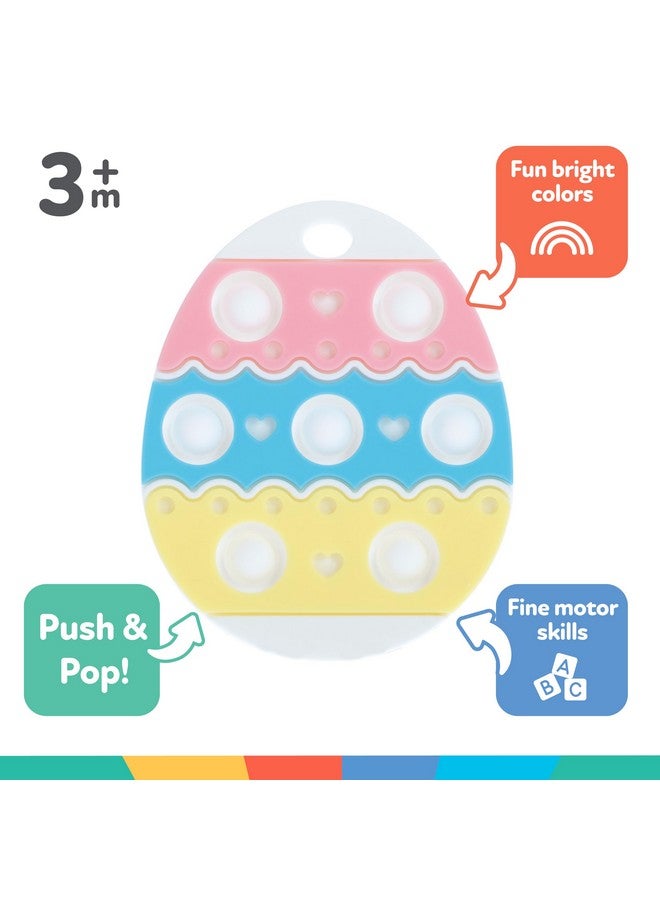 Nuby Nuby Easter Egg Popper Teether - Soft Silicone Teething Toy for Babies, 3+ Months, Sensory Pop Bubbles, Easy Grip Design - Image 4