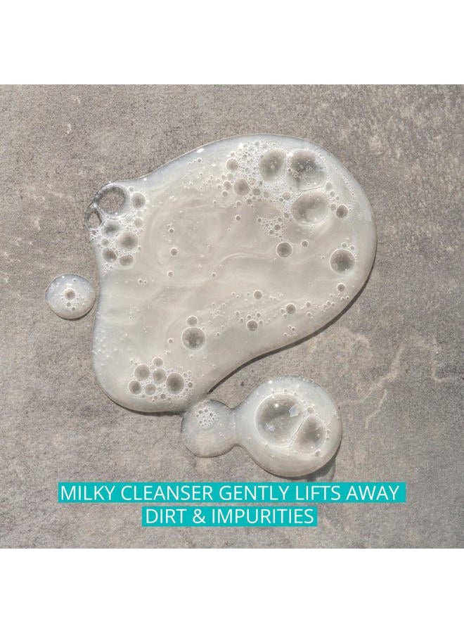 Aveeno Calm + Restore Facial Cleanser for Sensitive Skin, Hydrating Gentle Milky Face Cleanser with Nourishing Oat and Feverfew, Hypoallergenic Formula, Fragrance Free, 7.8 FL OZ - Image 4