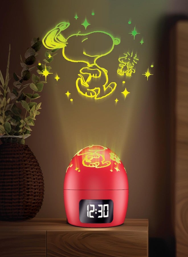 Peanuts Ambient Light Clock with Multi-Alarm - USB-Powered Projection Light & Clock with Cute Snoopy Design - Image 3