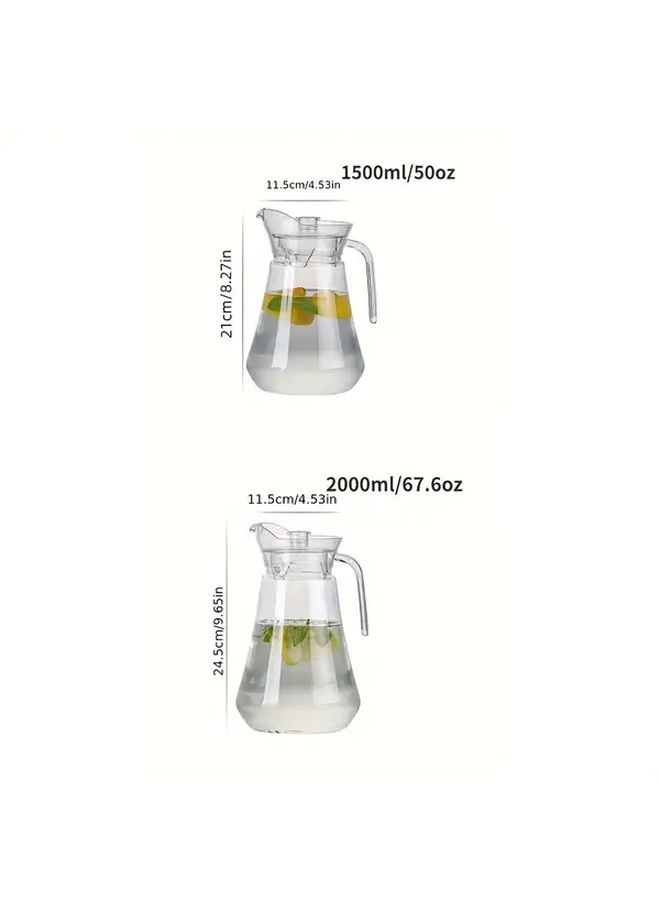 Transparent Plastic PC Pitcher 2000ml With Lid And Spout For Juice Tea - Image 3