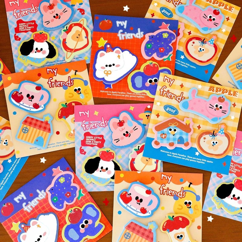 Four Piece Set 240 Cute Pet Sticky Notes Student Cartoon Decoration Stickers - Image 3