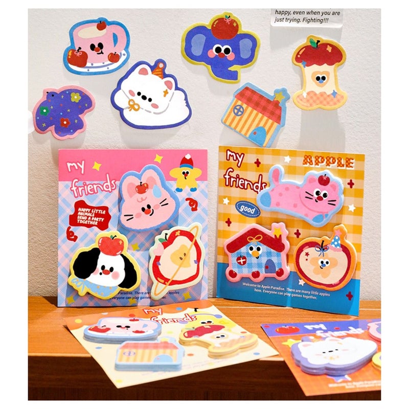 Four Piece Set 240 Cute Pet Sticky Notes Student Cartoon Decoration Stickers - Image 4