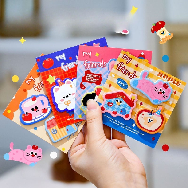 Four Piece Set 240 Cute Pet Sticky Notes Student Cartoon Decoration Stickers - Image 5