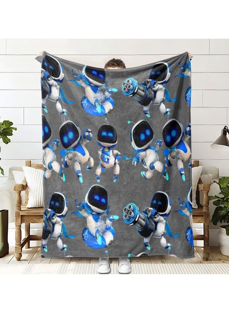 general Astro Bot flannel blanket nap sofa throw bed blanket can be used as a holiday gift for friends and fans - Image 1