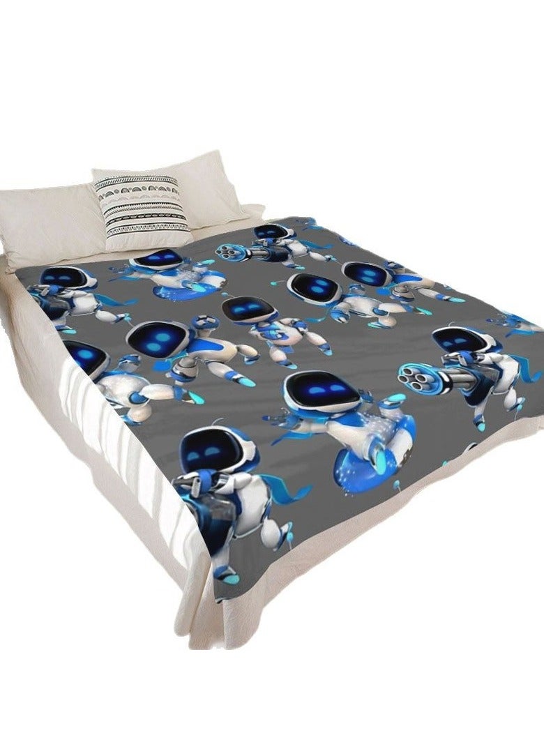 general Astro Bot flannel blanket nap sofa throw bed blanket can be used as a holiday gift for friends and fans - Image 3
