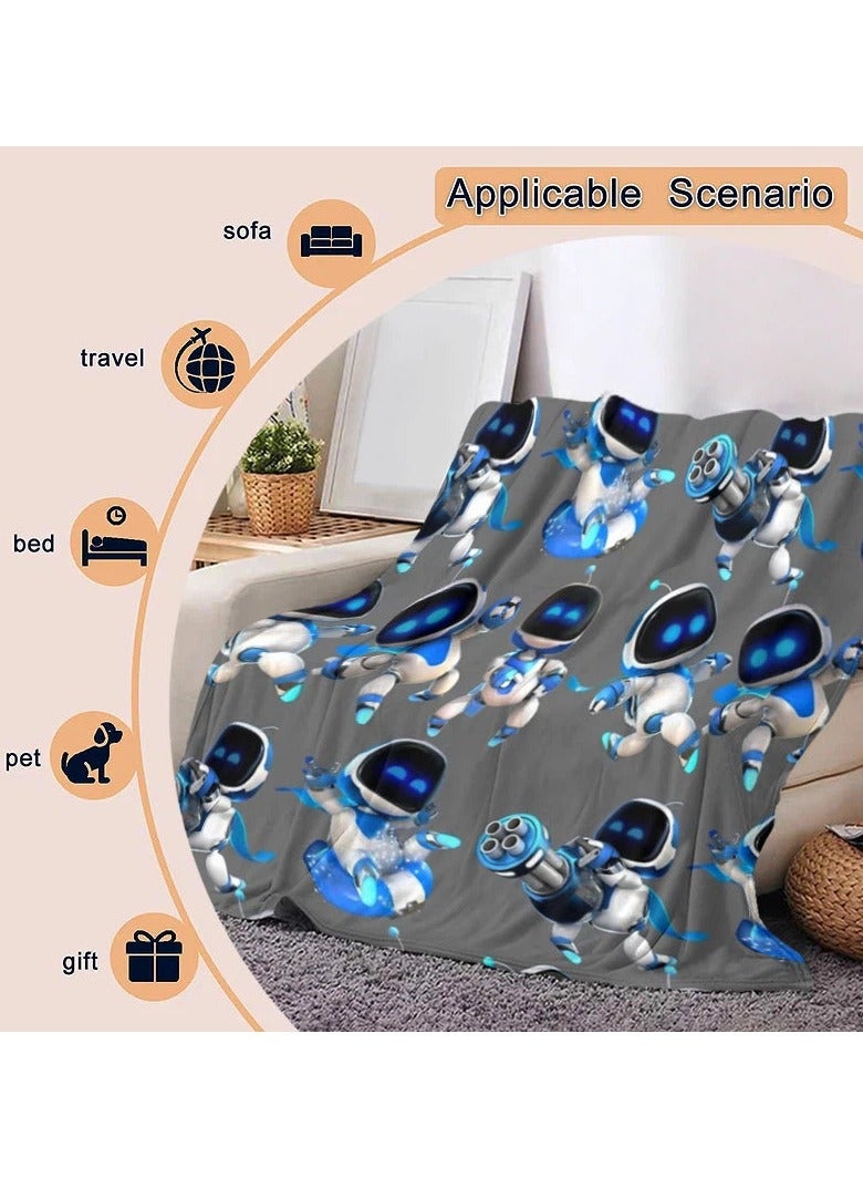 general Astro Bot flannel blanket nap sofa throw bed blanket can be used as a holiday gift for friends and fans - Image 2