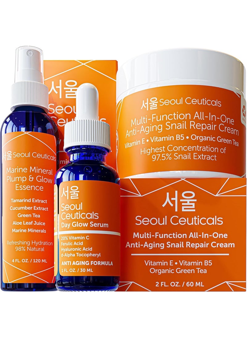 seoulceuticals SeoulCeuticals Korean Beauty Products Korean Skin Care Set Includes Toner Serum  Moisturizer  This K Beauty Routine Regimen Will Provide Your Skin With That Healthy Youthful Glow 