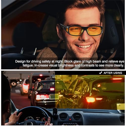 DUCO Night Vision Driving Glasses Fit Over Glasses for Men and Women HD Anti Glare Polarized Yellow Nighttime Lens 8953Y - Image 4