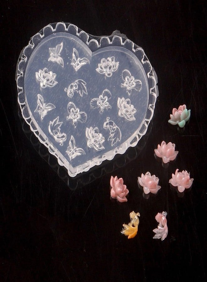 LIFOOST 3D Lotus Flower Nail Art Molds Silicone Carving Template DIY Manicure Tool - Image 3