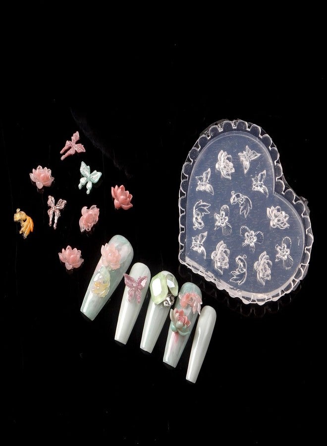 LIFOOST 3D Lotus Flower Nail Art Molds Silicone Carving Template DIY Manicure Tool - Image 2