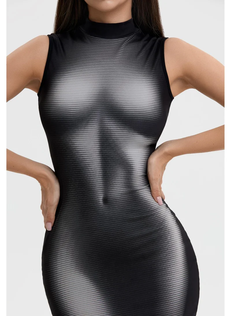 Bona Fide black and grey Tummy Control Sleeveless Dress for Women for Women | Best Price UAE