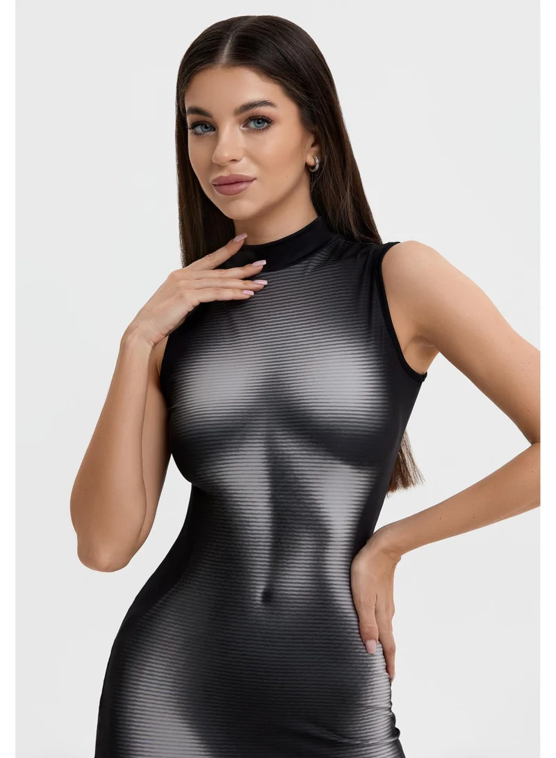 Bona Fide black and grey Tummy Control Sleeveless Dress for Women for Women | Best Price UAE