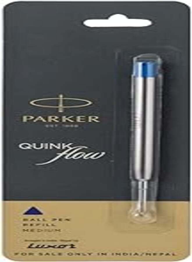 Parker Quink Flow Ball Pen Refill | Blue Ink Color| Medium Tip | Quick - Drying Ink | No - Smear Writing