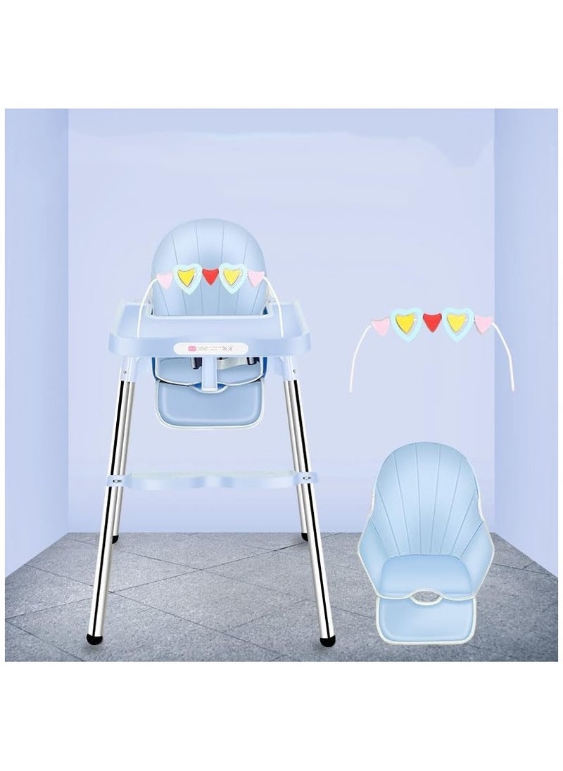 Adjustable Multifunctional Portable Foldable Dining Highchair With Removable Tray-Blue