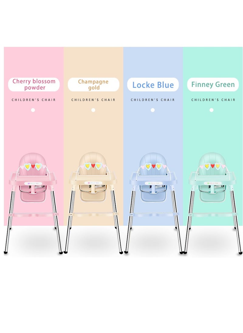 Adjustable Multifunctional Portable Foldable Dining Highchair With Removable Tray-Blue