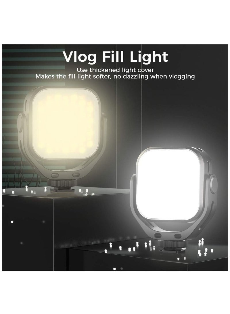 KASTWAVE LED Camera Light, Two-color LED Light Panel with U Stand, CRI95+ Photography Lighting, Soft Cold Shoe Light Mini Rechargeable 2000mAh Vlog DSLR Fill Light for Sony, for Canon Camera and for GoPro  - Image 2