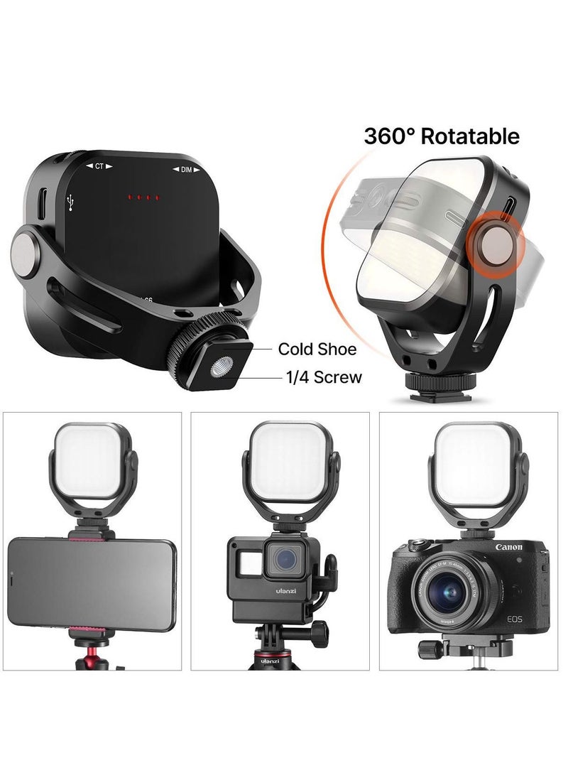 KASTWAVE LED Camera Light, Two-color LED Light Panel with U Stand, CRI95+ Photography Lighting, Soft Cold Shoe Light Mini Rechargeable 2000mAh Vlog DSLR Fill Light for Sony, for Canon Camera and for GoPro  - Image 4