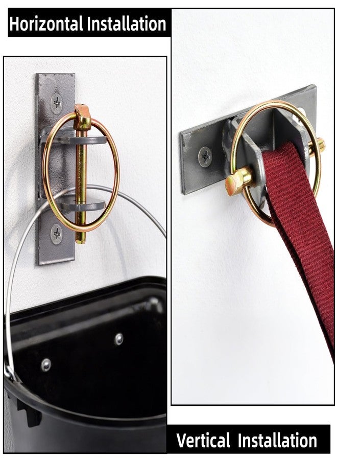 SOUJOY 6 Pcs Water Bucket Hook for Horse, Heavy Duty Metal Feed Bucket Hook with Pin, Wall Mounted Hangers for Horse Stalls Stable Barn Farmhouse Supplies - Image 4