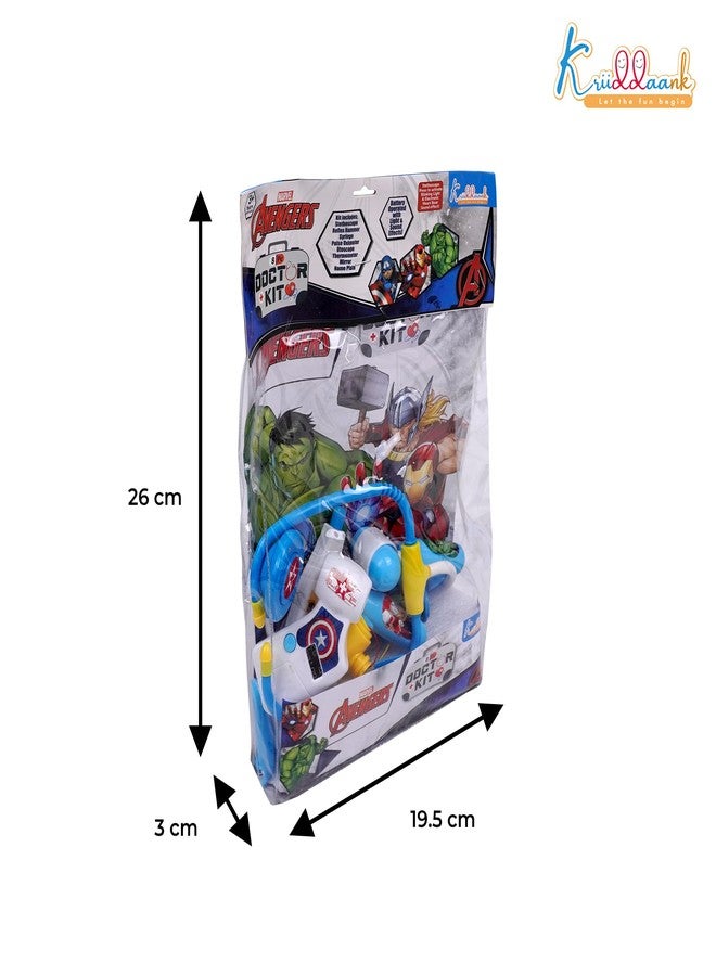 Kriiddaank Marvel Avengers Doctor Kit with Polybag - 8 Piece Pretend Play Medical Set for Kids 3+ with Lights & Sounds, Interactive Stethoscope Superhero Toys, Fun Learning Educational Roleplay Gift - Image 3