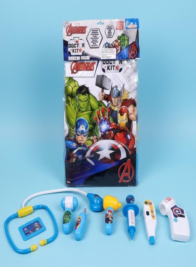 Kriiddaank Marvel Avengers Doctor Kit with Polybag - 8 Piece Pretend Play Medical Set for Kids 3+ with Lights & Sounds, Interactive Stethoscope Superhero Toys, Fun Learning Educational Roleplay Gift - Image 1