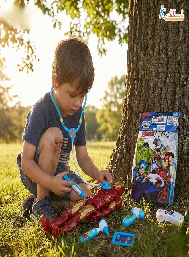Kriiddaank Marvel Avengers Doctor Kit with Polybag - 8 Piece Pretend Play Medical Set for Kids 3+ with Lights & Sounds, Interactive Stethoscope Superhero Toys, Fun Learning Educational Roleplay Gift - Image 2