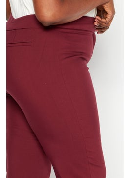 Michael Kors Women Regular Fit Plain Capri Pants, Burgundy  - Image 4