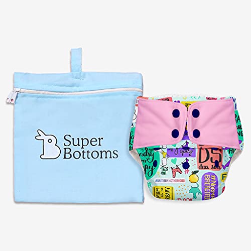 SuperBottoms Pack of 2 (1 Waterproof Outer + 1 Organic Cotton Dry Feel Magic) UNO Freesize Cloth Diaper with Extra Booster | Cloth diaper for babies 3M to 3Y |(Mommy Talk <3) - Image 5