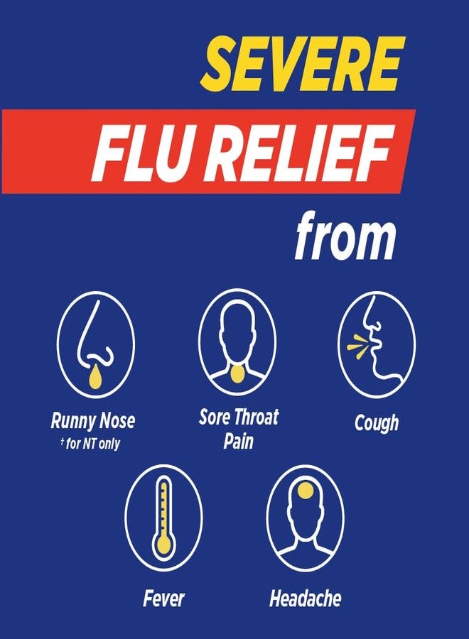Theraflu Max Strength Nighttime Flu Medicine for Flu Symptom Relief with Acetaminophen, Dextromethorphan HBr, and Chlorpheniramine Maleate, Honey Lemon Flavored - 6 Powder Packets - Image 2