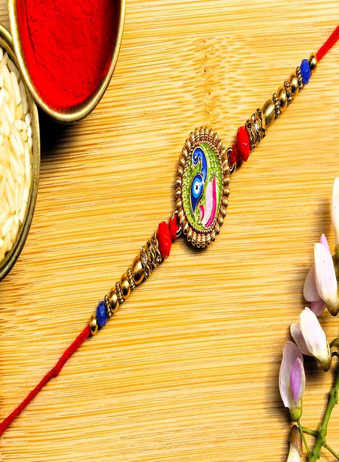 BANDHAN باندان الطاووس عين الشر تصميم رائع راخي | rakhis فريدة من نوعها على الانترنت | أفضل راكيس - Image 2