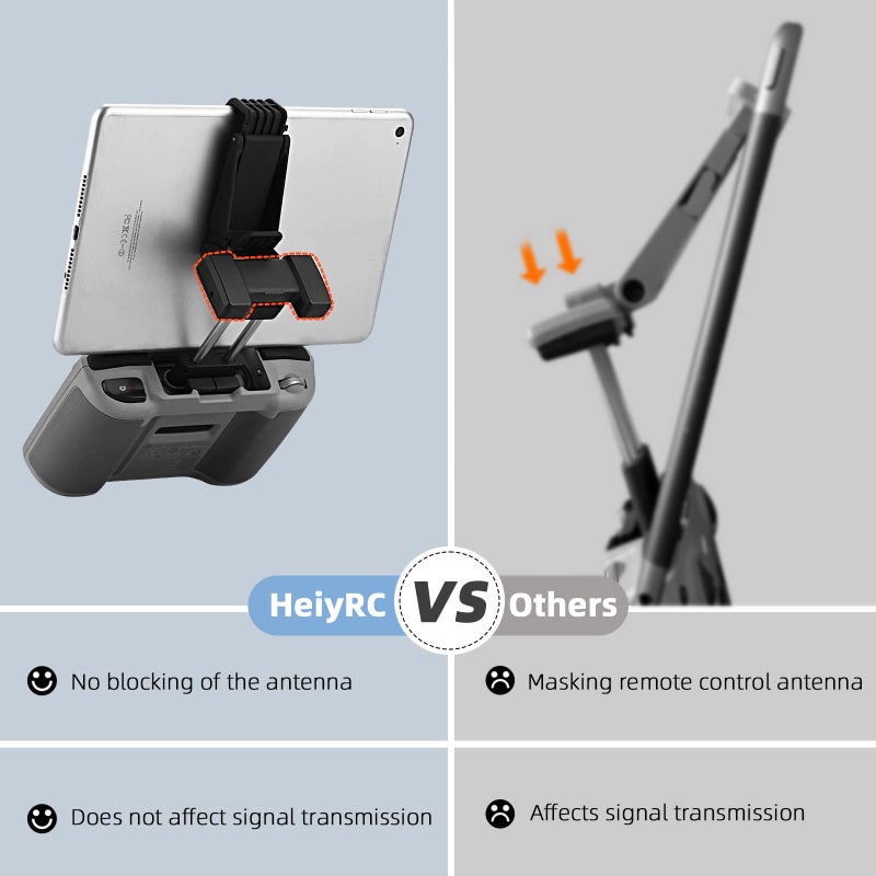 HeiyRC Tablet Holder Mount for DJI Neo, Mini 4K, Mini 4 Pro, Mini 3/3 Pro, Mini 2 SE, AIR 3, Mavic 3 Pro, Mavic Air 2S Adjustable Remote Controller Extended Bracket for iPad mini/Air Accessories - Image 4