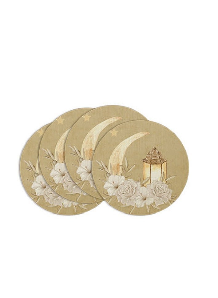 Moon circular placemat,Party and Ramadan decorations, Home decorations, Table decoration，Eid al-Adha,4 PCS - Image 2