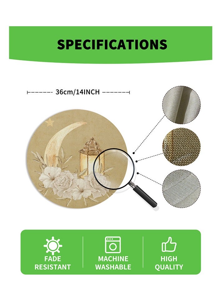 Moon circular placemat,Party and Ramadan decorations, Home decorations, Table decoration，Eid al-Adha,4 PCS - Image 3