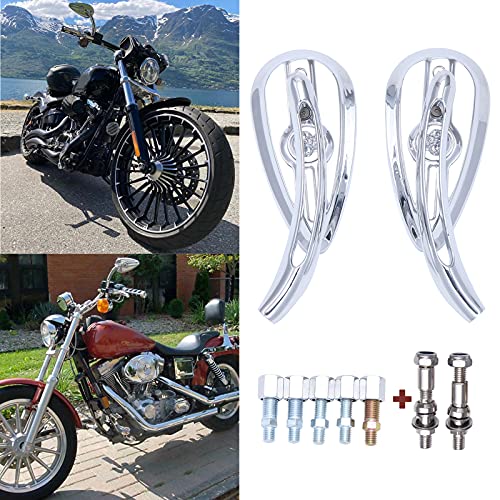 Rich Choices 8mm/10mm Rearview Side Mirrors Chrome Skull Teardrop for Harley Dyna Electra Glide Street Glide Road King Softail - Image 2