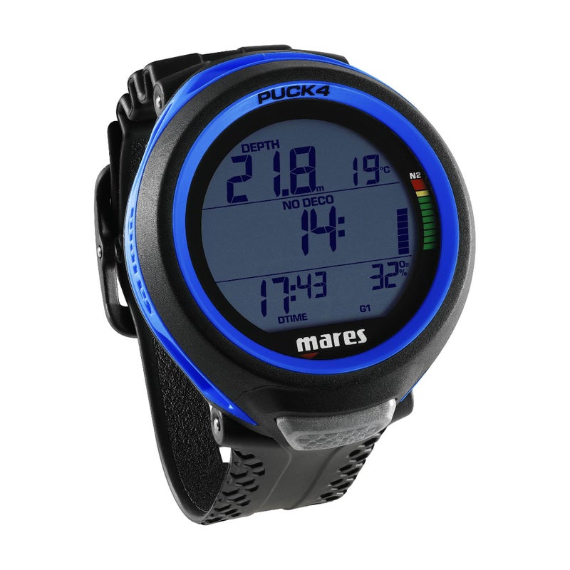 Mares Puck 4 Wrist Dive Computer EntryLevel WatchStyle One Button Control Underwater Scuba Diving Computer BlackBlue - Image 2