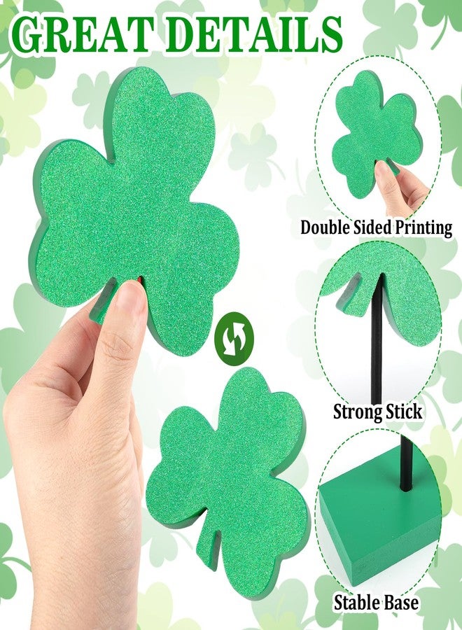Hedeey 3 Pieces St. Patrick's Day Table Decorations Wooden Set, Irish-themed Green Lucky Shamrocks St. Patrick's Tiered Tray Decor for Home Party Room (Shiny) - Image 5