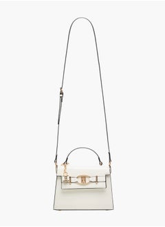 ELLE Women Textured Satchel Bag with Detachable Strap and Flap Closure  - Image 2