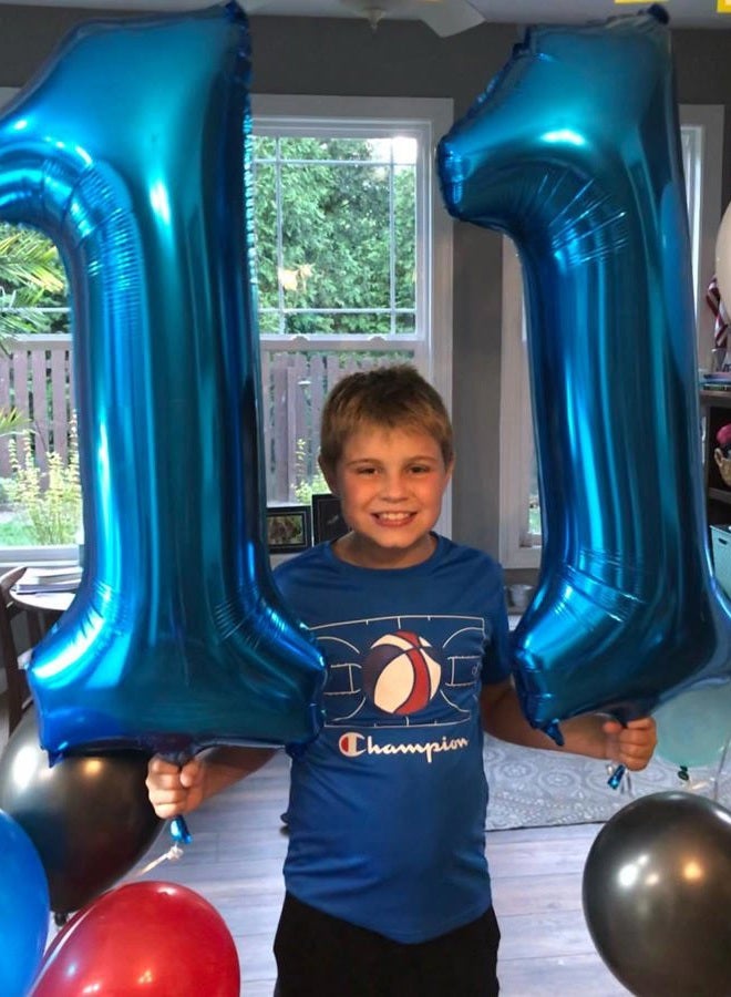 IWERP Navy Blue Number 11 Balloon 40 inch, 11 Number Balloon, 11th Navy Blue Birthday Decorations, 11 Year Old Girls Boys Blue Party Supplies - Image 3