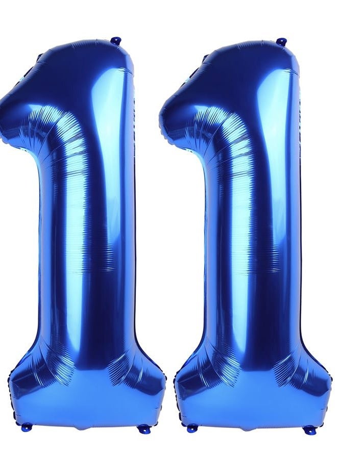 IWERP Navy Blue Number 11 Balloon 40 inch, 11 Number Balloon, 11th Navy Blue Birthday Decorations, 11 Year Old Girls Boys Blue Party Supplies - Image 1