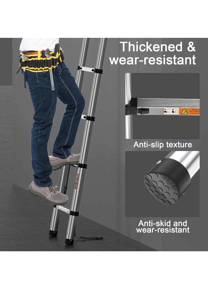 3.2m Extendable Multi-Purpose Stainless Steel Ladder, Small Portable Ladder for Roof, RV, Decorating, Painting, Cleaning - Image 5
