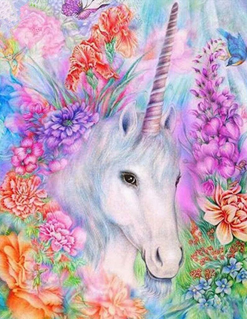 Buransh 5D Diamond Painting Kit 12x16inch Diamond Painting Kit for Adults Kids Very Suitable for Home Leisure and Wall Decoration Gift for Kids and Adults Unicorn - Image 1