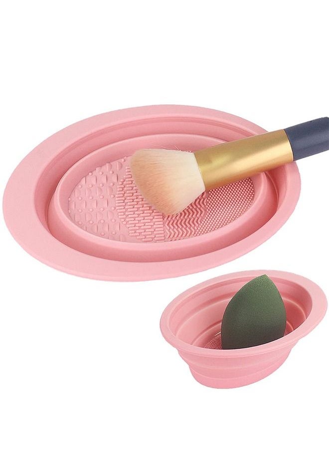 Ant - Brush, Makeup Brush Cleaning Mat, Silicone Makeup Brush Scrubber, Cosmetic Brush Cleaner, Brush Cleaning Pad, Foldable Makeup Brush, for Makeup Brush, Makeup Sponge (Pink) - Image 1