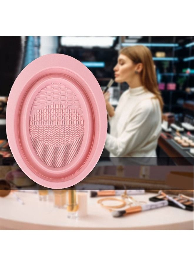 Ant - Brush, Makeup Brush Cleaning Mat, Silicone Makeup Brush Scrubber, Cosmetic Brush Cleaner, Brush Cleaning Pad, Foldable Makeup Brush, for Makeup Brush, Makeup Sponge (Pink) - Image 1