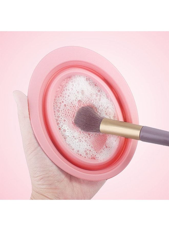 Ant - Brush, Makeup Brush Cleaning Mat, Silicone Makeup Brush Scrubber, Cosmetic Brush Cleaner, Brush Cleaning Pad, Foldable Makeup Brush, for Makeup Brush, Makeup Sponge (Pink) - Image 1