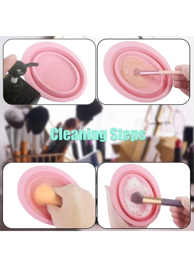 Ant - Brush, Makeup Brush Cleaning Mat, Silicone Makeup Brush Scrubber, Cosmetic Brush Cleaner, Brush Cleaning Pad, Foldable Makeup Brush, for Makeup Brush, Makeup Sponge (Pink) - Image 1