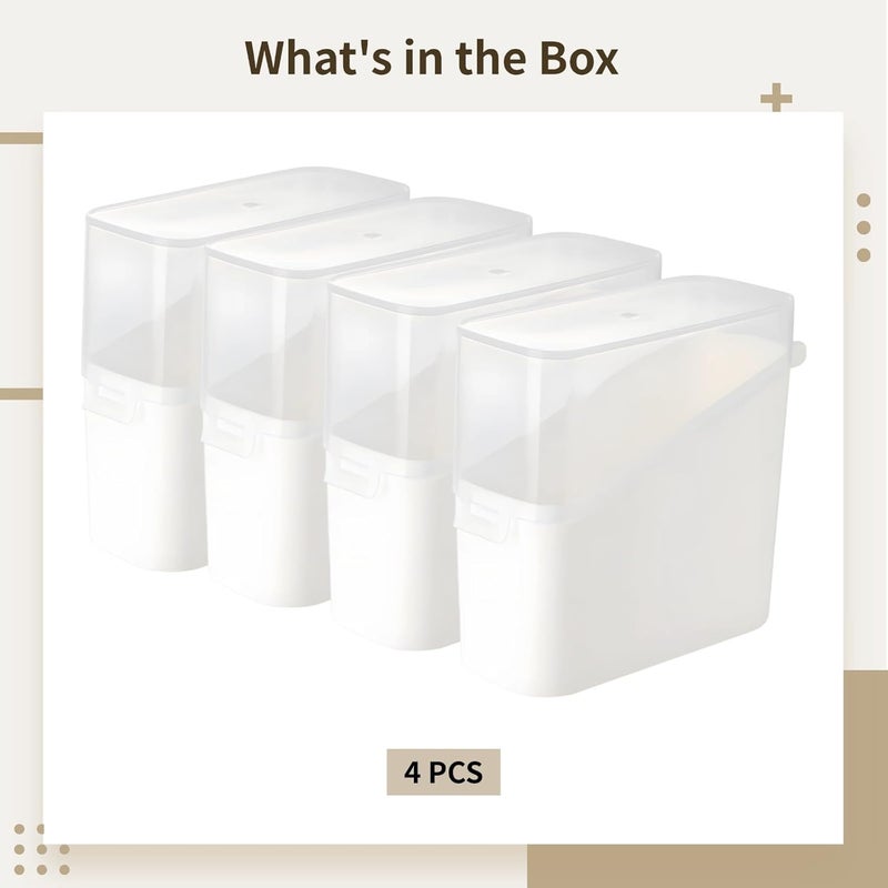 More Storing Cheese, Butter, And, Cheese Storage Box With Flip-Top Lid, 4-Pack White Plastic, Fridge Sliced Cheese Container, Airtight And Moisture-Proof Food Saver Holder - Image 5