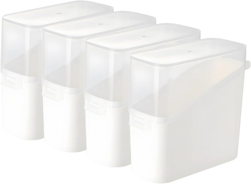 More Storing Cheese, Butter, And, Cheese Storage Box With Flip-Top Lid, 4-Pack White Plastic, Fridge Sliced Cheese Container, Airtight And Moisture-Proof Food Saver Holder - Image 1