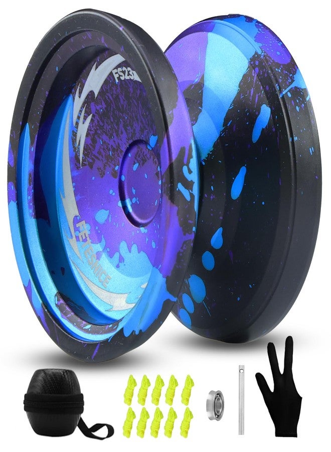 FETESNICE FS23 Finger Spin Yoyo Professional Responsive Yo-yo for Kids 8-12 or Above, Professional yo for Beginner, Unresponsive Yoyo for Advanced, Pro yoyo for Finger Spinning Tricks-Black Blue Pulple - Image 1