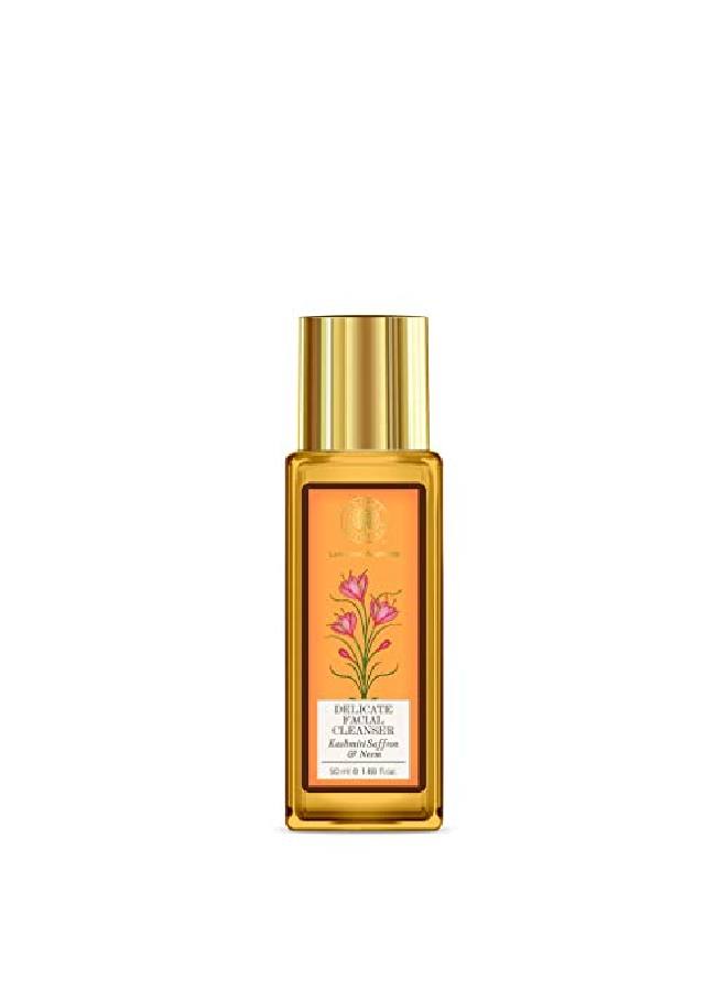 Forest Essentials Delicate Facial Cleanser Saffron And Neem 50Ml And Revitalising Kashmiri Walnut Gel Scrub 50G - Image 3