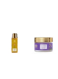 Forest Essentials Delicate Facial Cleanser Saffron And Neem 50Ml And Revitalising Kashmiri Walnut Gel Scrub 50G  - Image 1