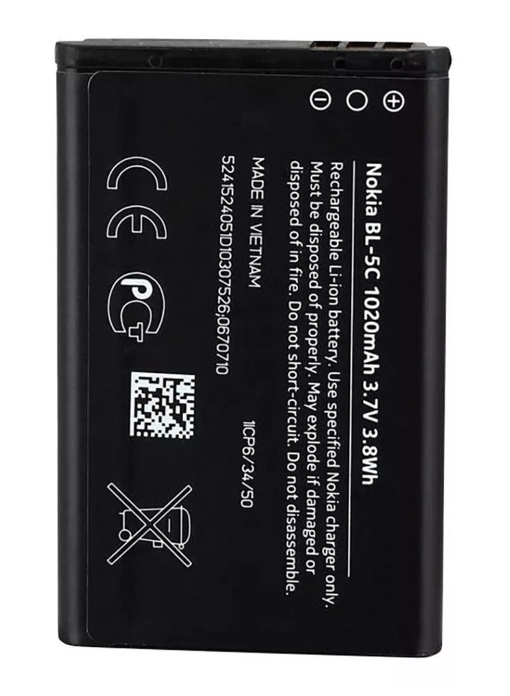 Original Nokia BL-5C 1020mAh Lithium  Battery Black - Image 3